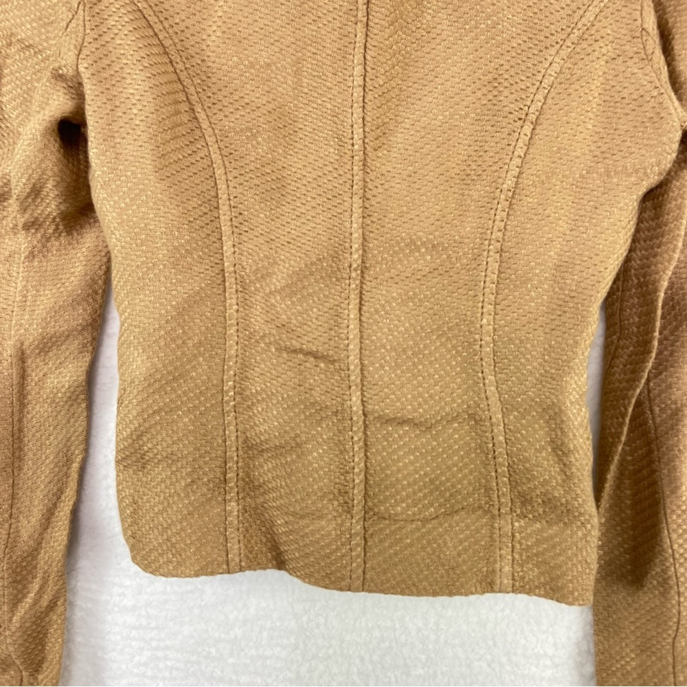 Valentino Spa camel color grommet ope jacket / cardigan. 100% linen size 4 - Picture 9 of 10
